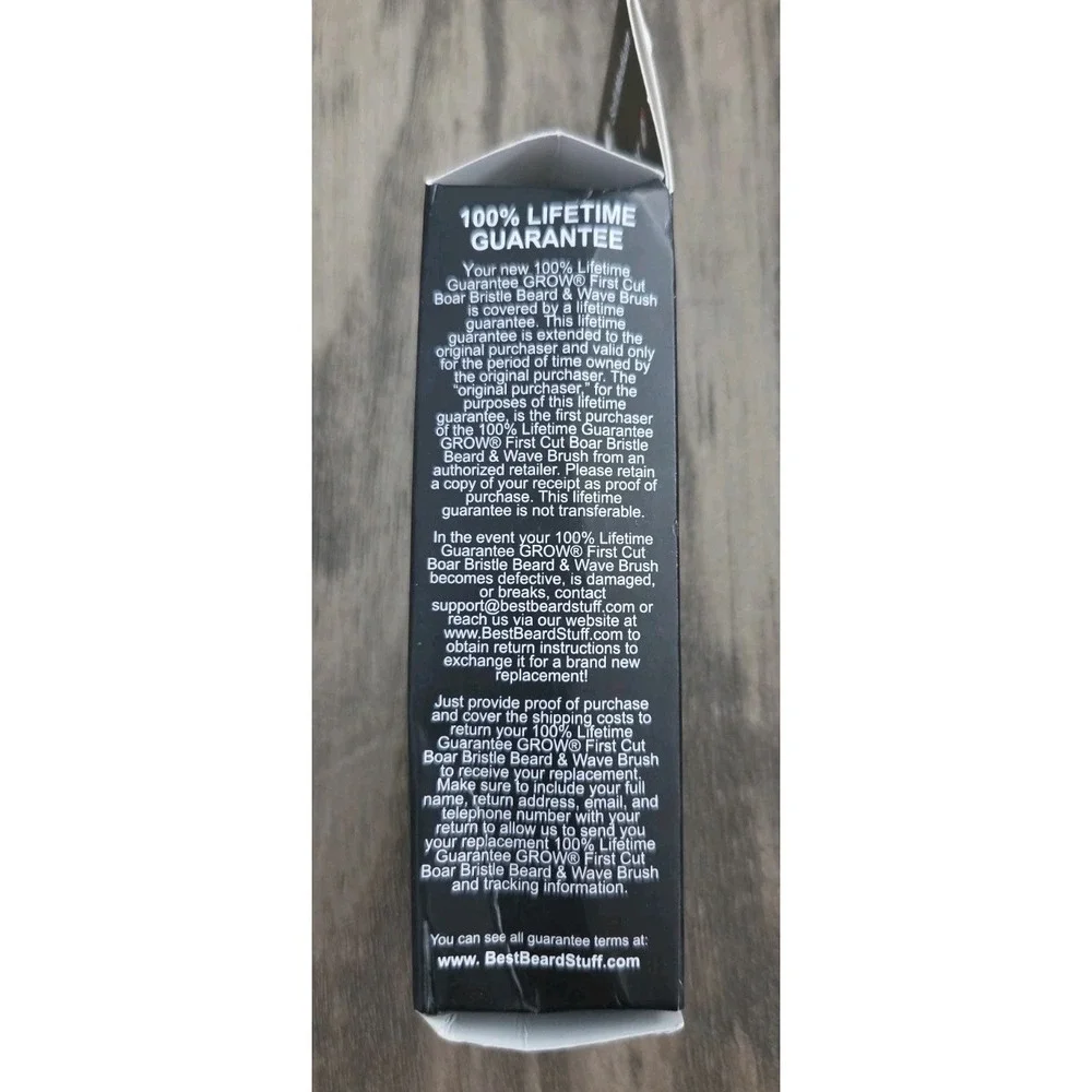 GROW First Cut Boar Bristle Beard & Wave Brush for Men 360 Waves Curved Brush